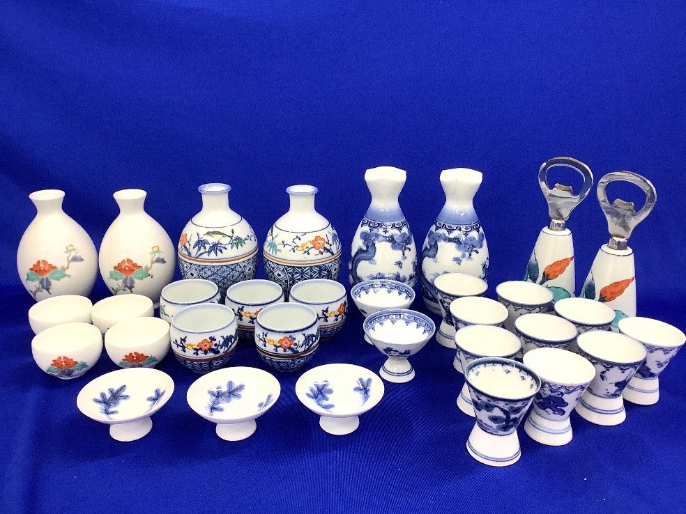 有田焼 清秀 | 酒器セット 繊細 中古品 ACBF まとめ 平戸 松山 有田（キッチン用品・食器・調理器具）の通販 鶴松窯 セット 酒器揃 0524 器