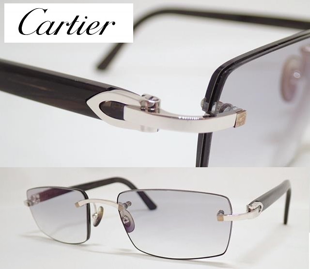 5187[T]正規品♪CARTIERカルティエ◇ リムレス 眼鏡 メガネフレーム 