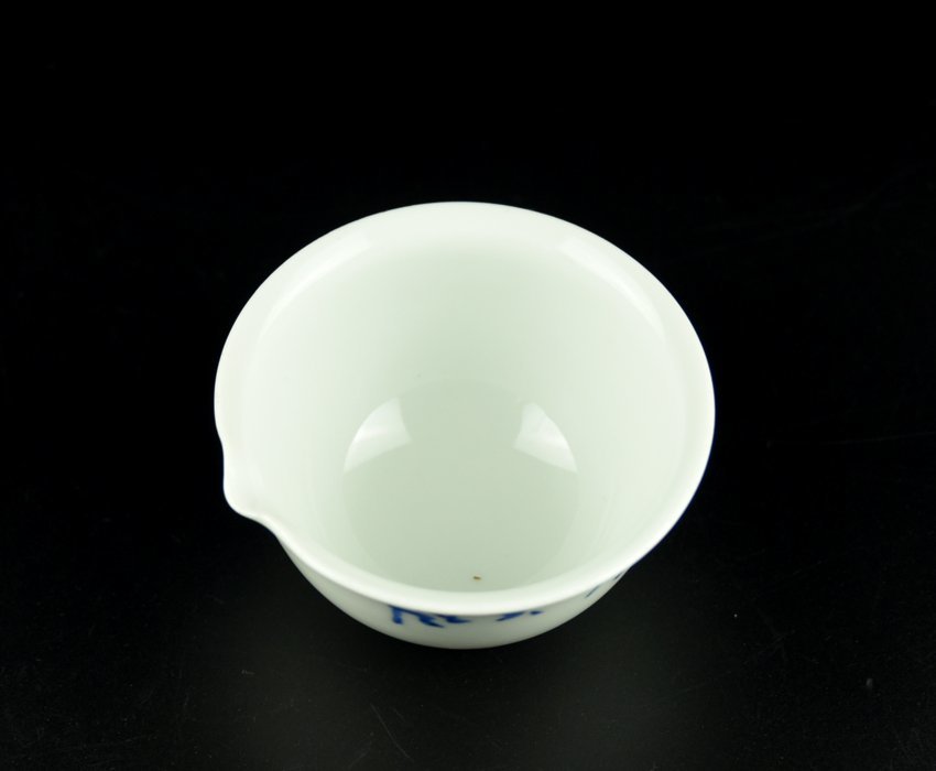 北】帝室技芸員 三代 清風 与平 造 青華 松漢詩図 湯冷 共箱 / 煎茶