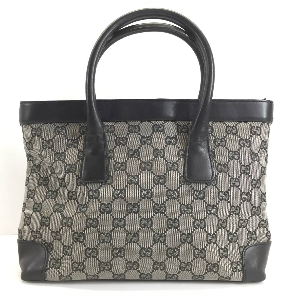 □GUCCI グッチ GGキャンバス×レザー トートバッグ 1119・002058 USED 