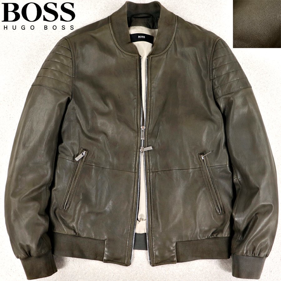 相場価格￥192,500- 美品 HUGO BOSS ヒューゴボス 羊革 ラムレザー