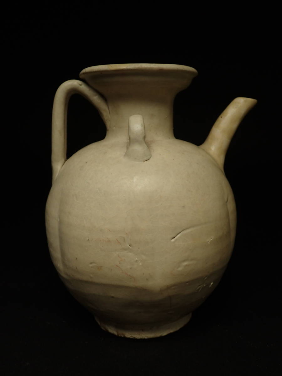 SS-164 磁州窯 白釉水注 宋代 中国古玩 唐物 骨董 時代 酒器