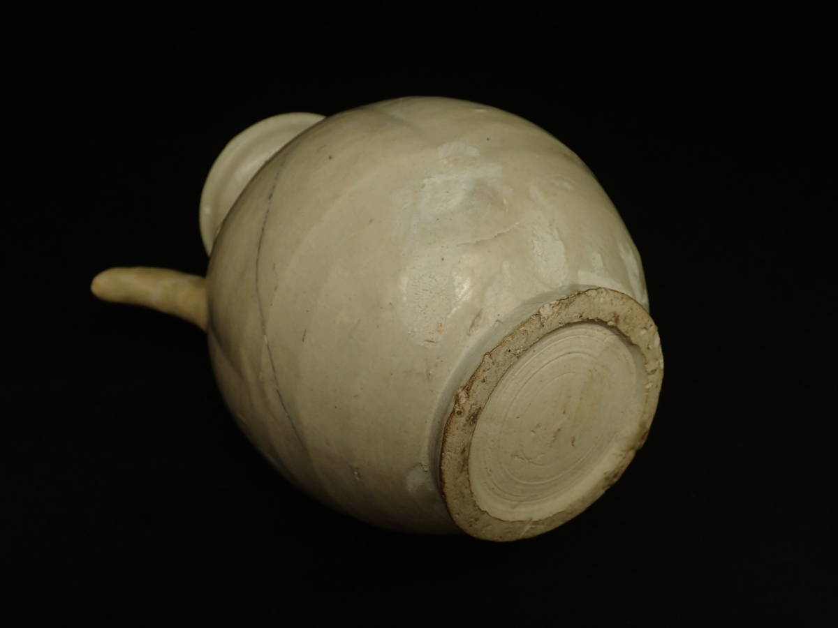 SS-164 磁州窯 白釉水注 宋代 中国古玩 唐物 骨董 時代 酒器