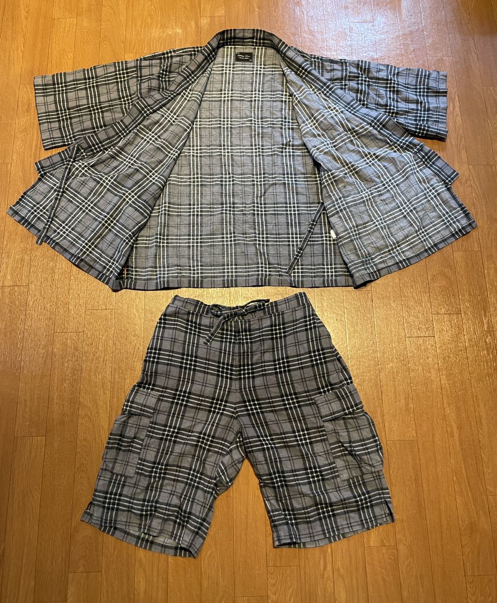 極美品 ナンバーナイン チェック 甚平 セットアップ 正規品 本物 