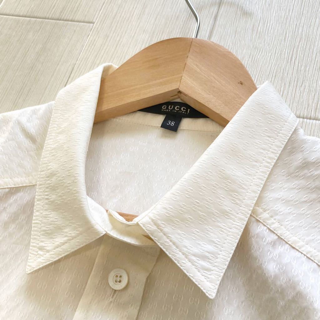美品】 GUCCI グッチ 全面マイクロGG ボタンシャツ インターロッキング 