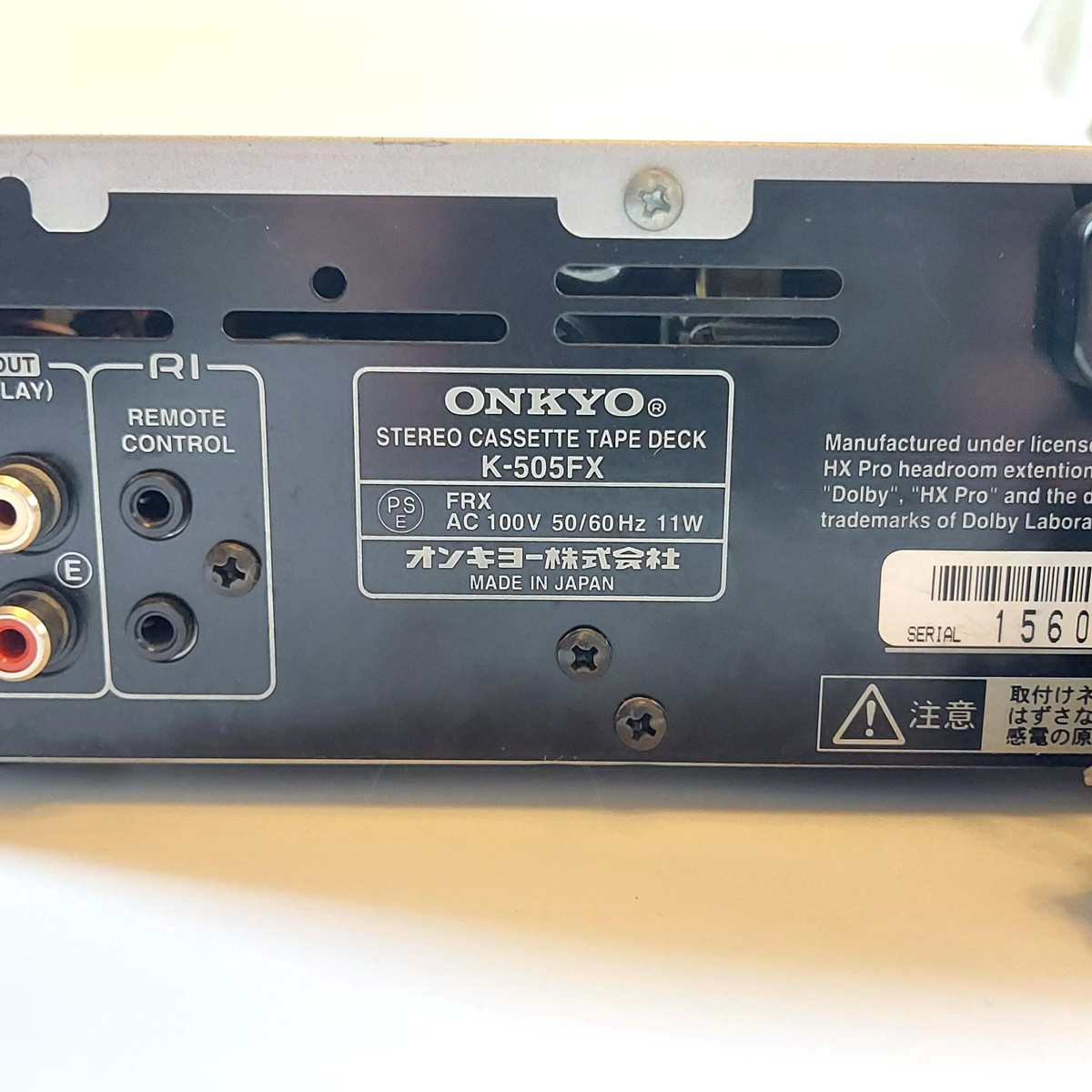 オーディオ機器 ONKYO K-505FX ステレオカセットテープデッキ