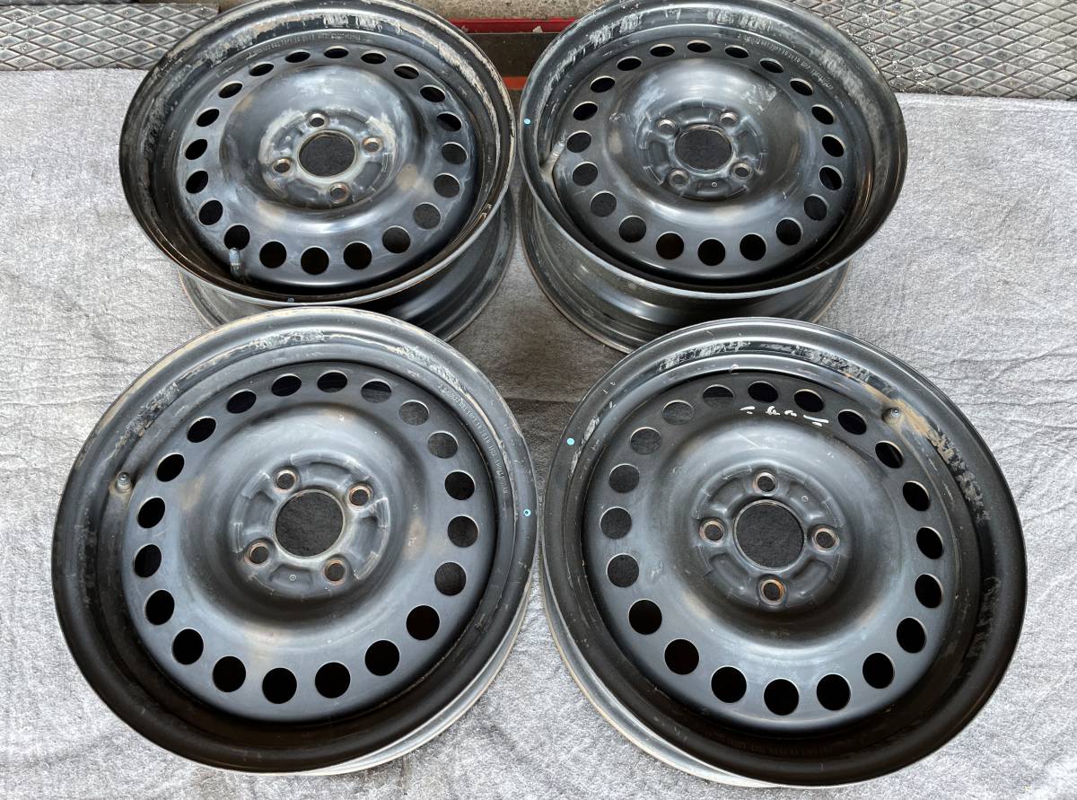  Y0013 15インチスチールホイール NISSAN 15X5.5J SET40 4H/100 ハブ径60 4本(純正品)｜売買されたオークション情報、yahooの商品情報をアーカイブ公開 - オークファン 4穴
