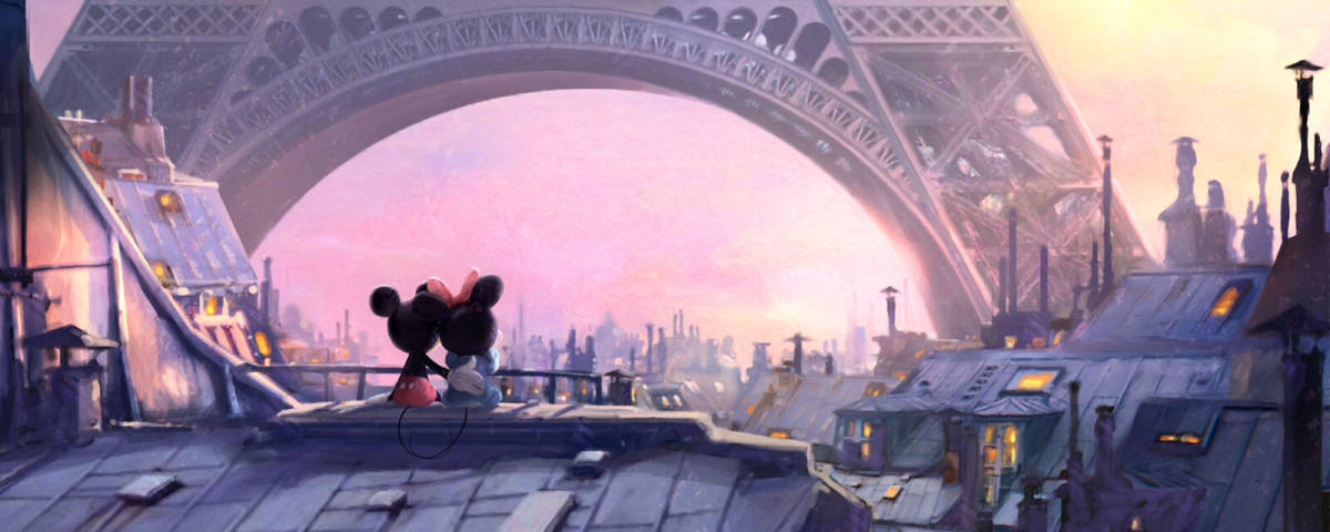 ステファンマーチンエアー ミッキーミニー絵画 ディズニー絵画