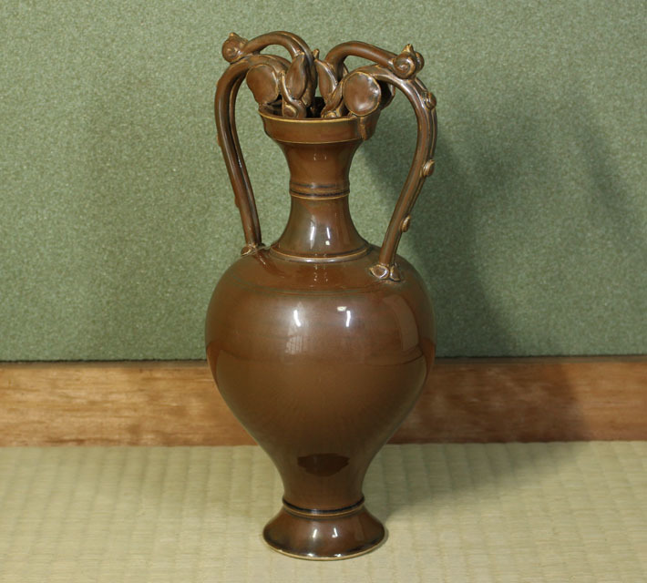 大明弘治年製　壺　花入　染付　中国　双耳盤口瓶　清朝　高さ約35.5cm Poetics 蛇韻律 骨董と詩学 Antique & 2026年最新Yahoo