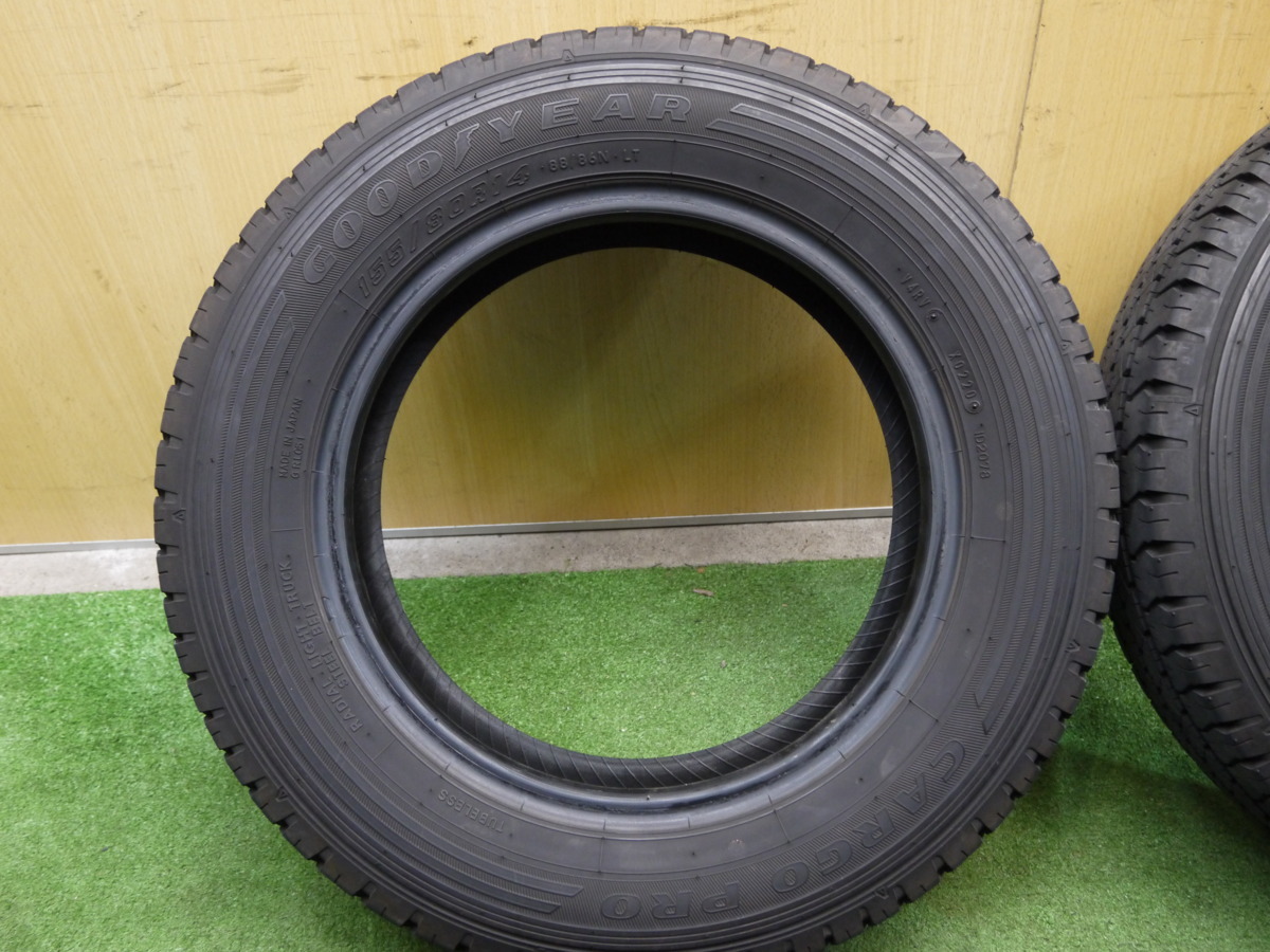 バリ溝！20年！9.5分☆155/80R14 88/86N グッドイヤー カーゴ プロ