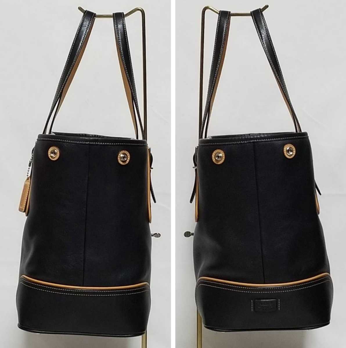 未使用品級 COACH コーチ 9606 レザー トートバッグ 黒 A4可 超希少☆美品 COACH コーチ トートバッグ レザー A4 ブラック 黒