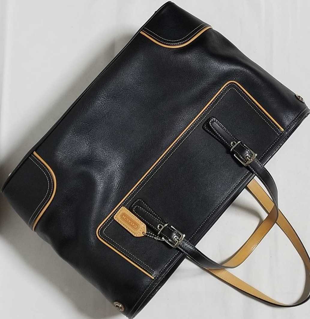 超希少☆美品 COACH コーチ トートバッグ レザー A4 ブラック 黒