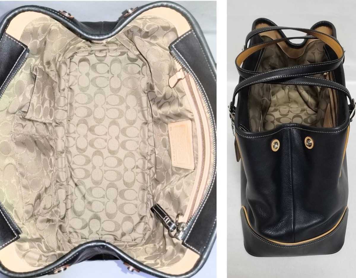 超希少☆美品 COACH コーチ トートバッグ レザー A4 ブラック 黒