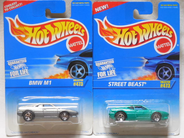 HOT WHEELS 1996 #473/BMW M1 (銀) + 1996 #473/ストリート ビースト 