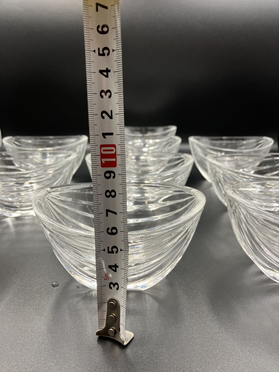 鮑型 ギヤマン ガラス 美品 日本料理 懐石料理 向付 刺身皿 10客 十客