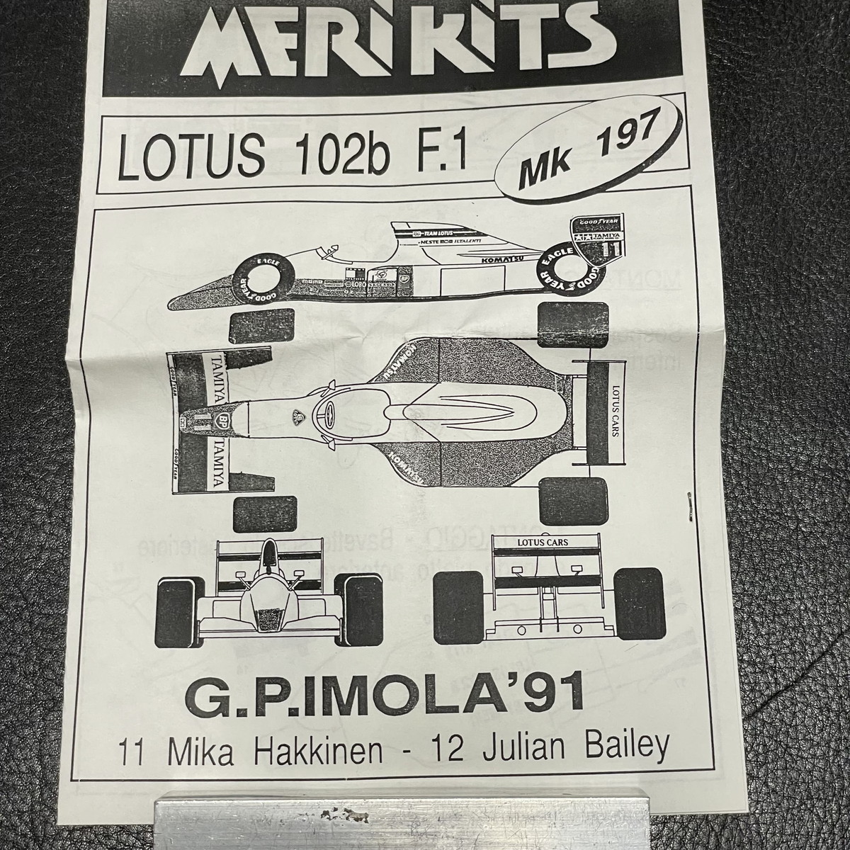 1/43 キット ロータス 102B F1 イモラGP 91 #11 ミカ・ハッキネン #12