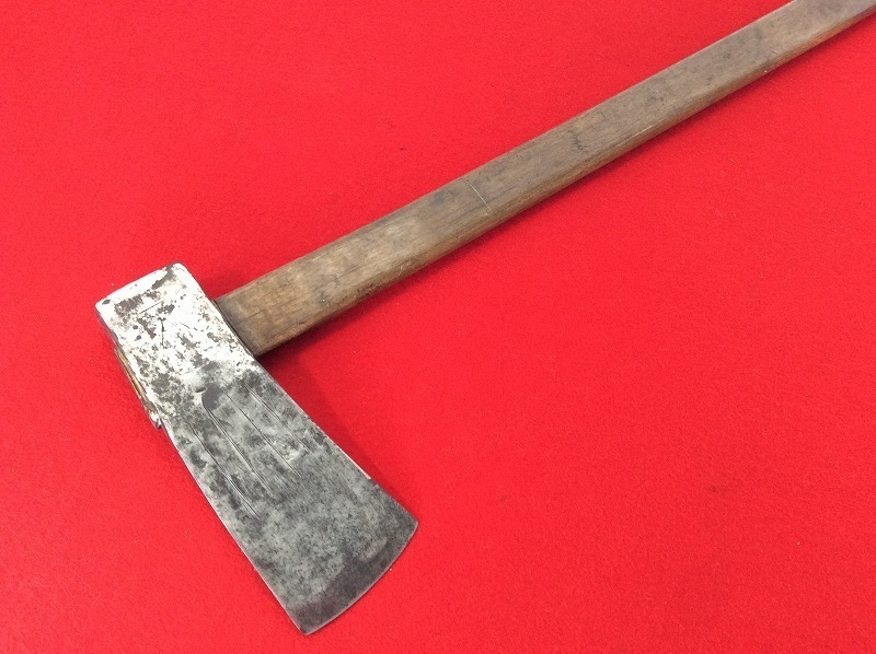 【古民具/古道具/山樵道具/和鉄の薪割り斧/オノ/おの/鉞/マサカリ/まさかり/ヨキ】アウトドアキャンプ野外活動山師林業鉈