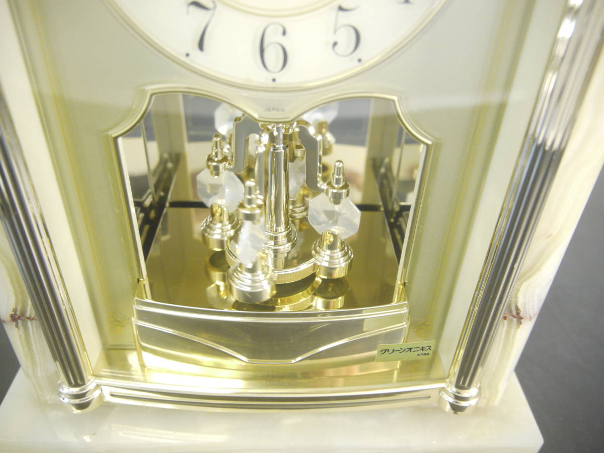 734 SEIKO セイコー EMBLEMエンブレム クォーツ置時計 A733 グリーン