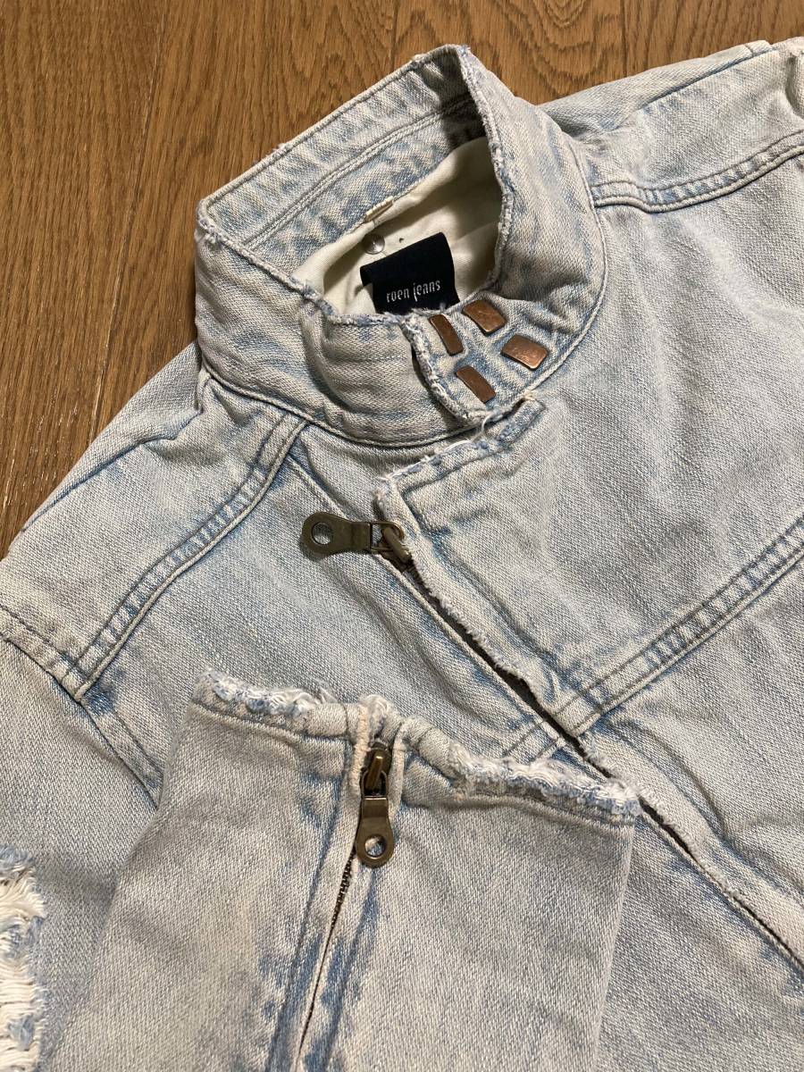 ROEN JEANS] 初期 スタッズベルト クラッシュデニムライダース 