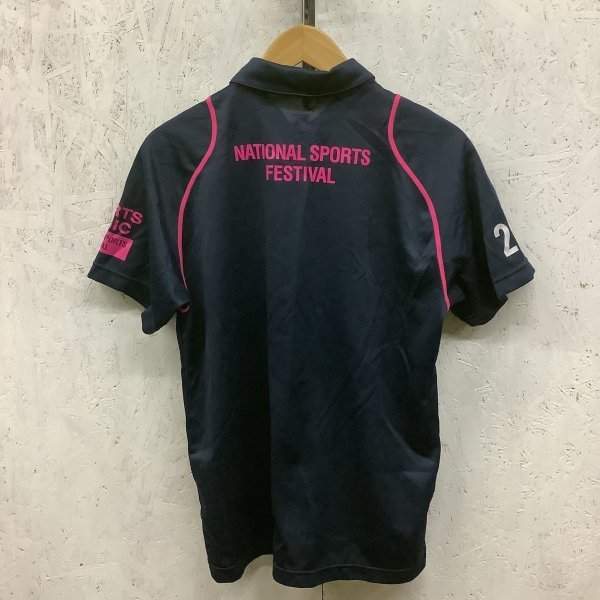 F199 DESCENTE 半袖 ポロシャツ M ネイビー 長崎 国体 2014年 限定