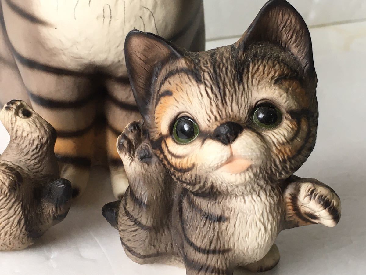 猫の置物 HK 3個まとめて 検索)かわいいネコちゃん 小さな カワイイ 猫 