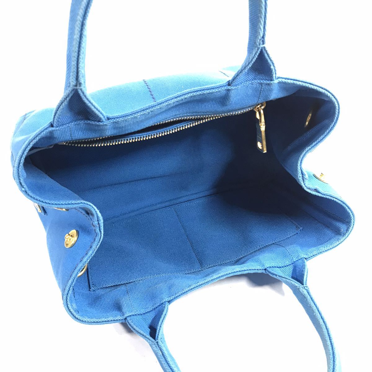プラダ】本物 PRADA カナパ ハンドバッグ ブルー色 SSサイズ 2way