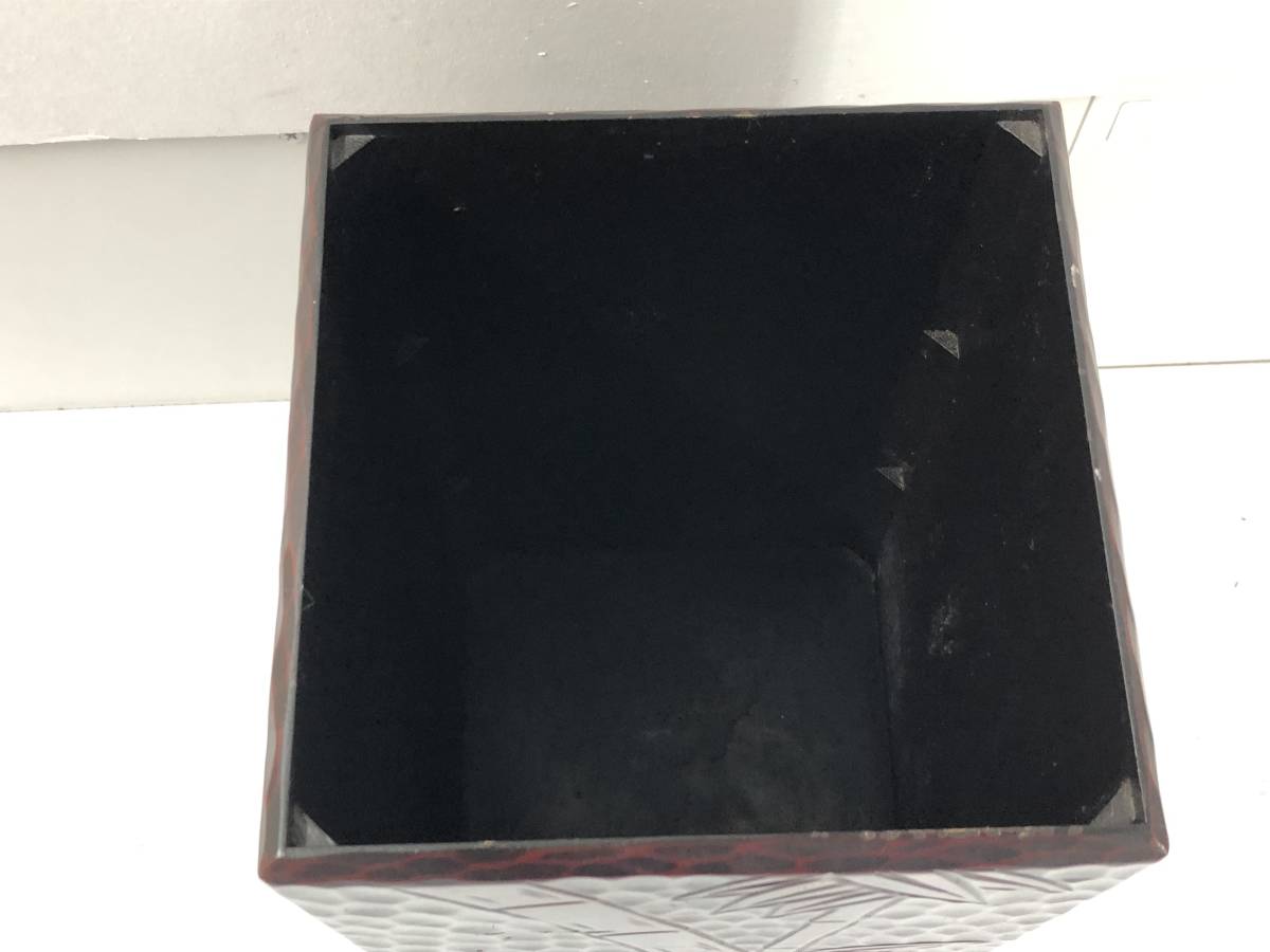 鎌倉彫 ゴミ箱 ダストボックス 伝統工芸品 木製 彫刻 昭和レトロ(木工