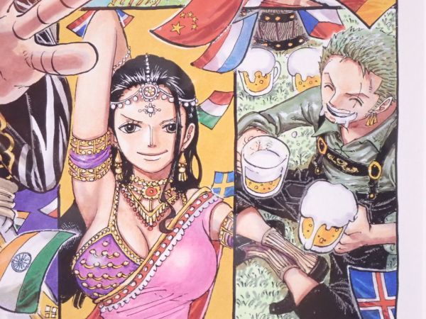 豊TJ6-489/4J〇ワンピース 尾田栄一郎 カラー複製原画 額入り ジャンプ