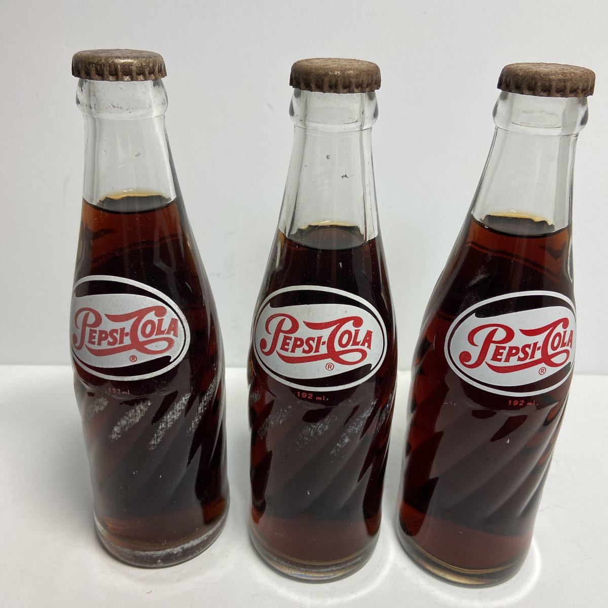 F-590 ペプシコーラ 未開栓 3本セット 192 昭和レトロ PEPSI 古い瓶 