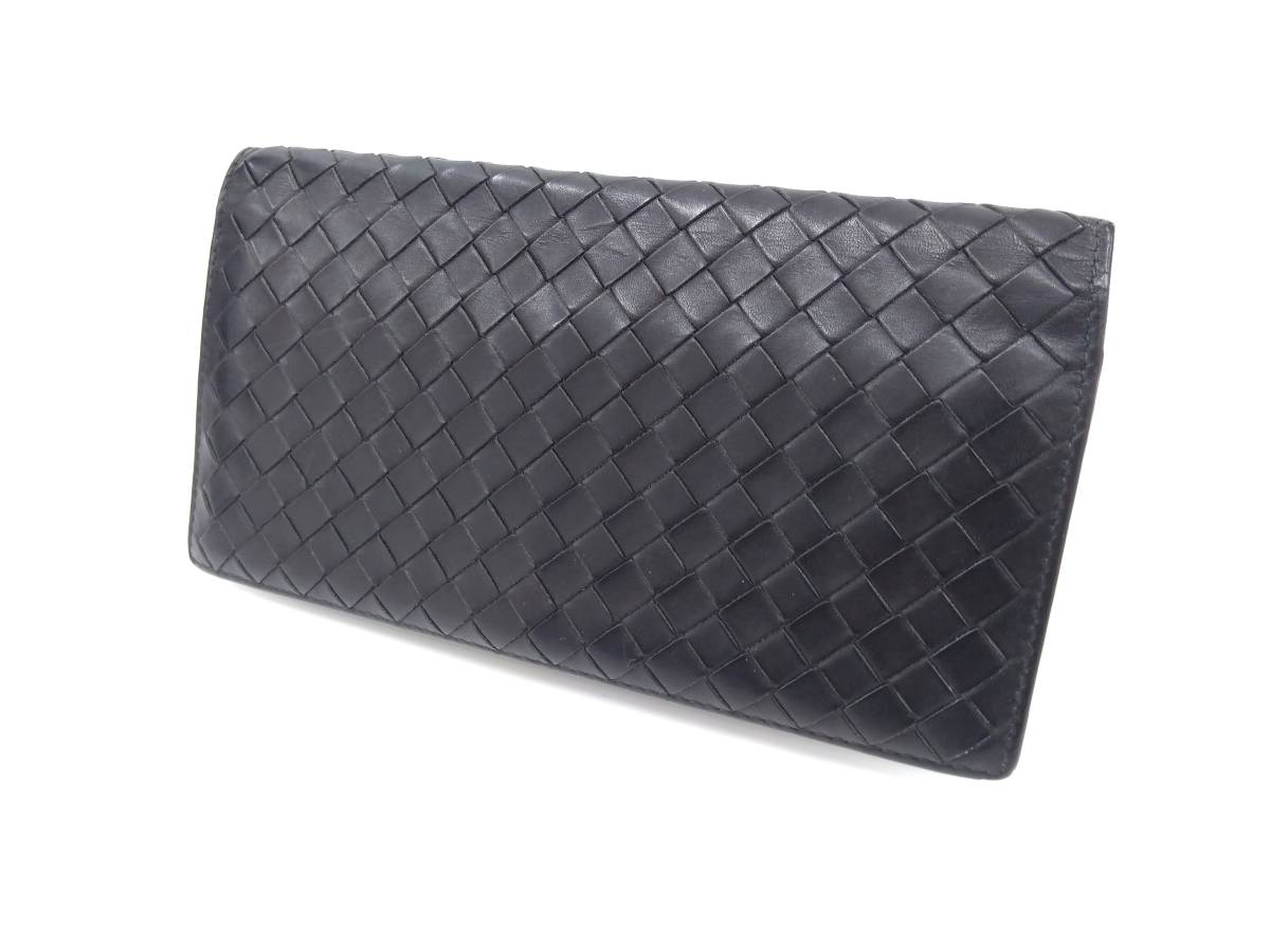 【お得，本物保証】 1円スタート BOTTEGA VENETA ボッテガヴェネタ イントレチャート 156819 二つ折り長財布 メンズ ブラック レザー 小銭入れ汚れ有り(財布)｜売買されたオークション情報、yahooの商品情報をアーカイ 男性用