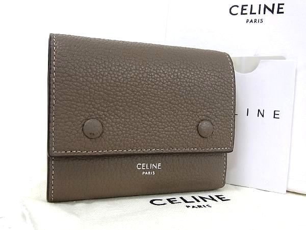 2026，送料無料 1円 CELINE セリーヌ レザー 三つ折り 財布 ウォレット 小銭入れ 札入れ カード入れ レディース グレージュ系 AA8273サN(女性用財布)｜売買されたオークション情報、yahooの商品情報をアーカイブ 服飾小物