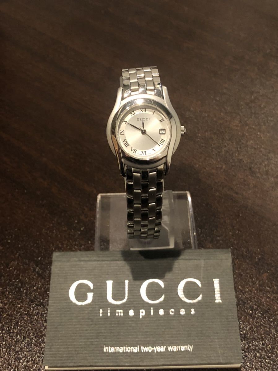 GUCCI グッチ クォーツ 5500L シルバー文字盤 電池切れ 腕時計