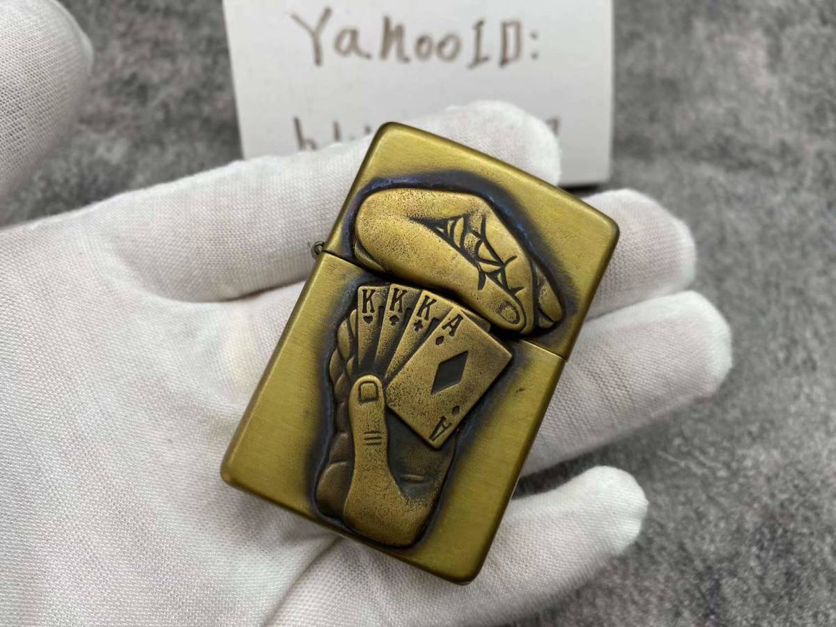 送料無料，高品質 1円スタート 1998年 トランプ Zippo オイルライター ジッポー AntiqueBrass 真鍮(その他)｜売買されたオークション情報、yahooの商品情報をアーカイブ公開 - オークファン Zippo