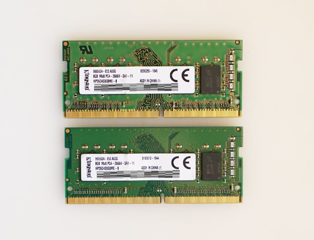 爆買い，豊富な m0699 Kingston 16GB 8GBx2枚 1Rx8 DDR4 PC4 2666V(8GB)｜売買されたオークション情報、yahooの商品情報をアーカイブ公開 - オークファン DIMM