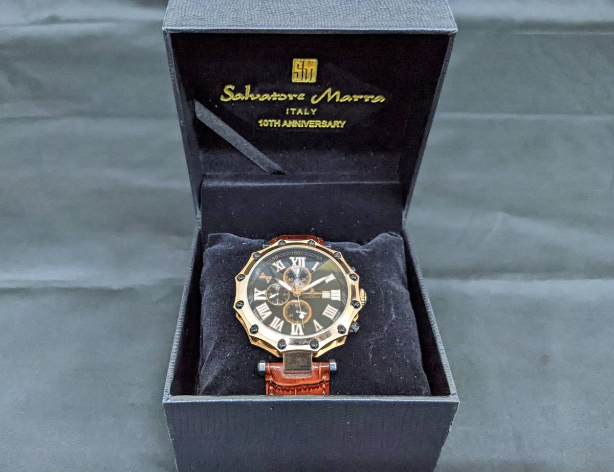 1円～】Salvatore Marra サルバトーレマーラ GD-SM1010 時計 10周年  