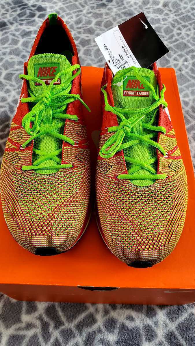 未使用タグ付き NIKEナイキ NIKE FLYKNIT TRAINER+ ナイキ　フライニット トレーナー+　532984 カラー631赤緑 サイズ9.5　27.5cm nike AIR NIKE ナイキ FLYKNIT タグ付き 貴重！新品未使用タグ付 26.5cm