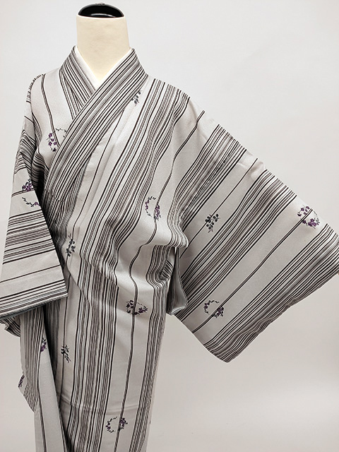 《古美術京松》【着物】洗える着物　お洒落小紋　しつけ付　L211112-12