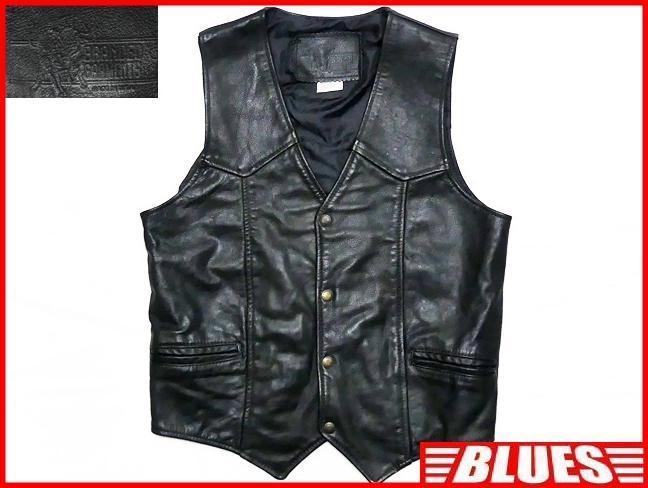 即決☆米国製 BRANDED GARMENTS☆メンズM レザーベスト ブランデッド