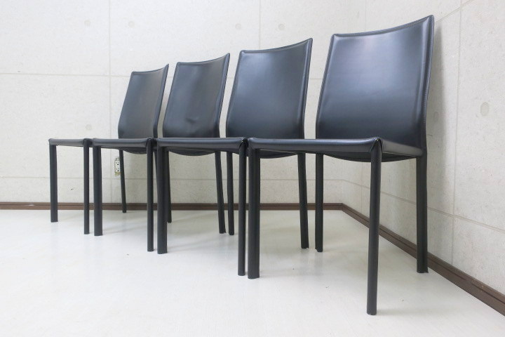 美品 IDC大塚 erba/エルバイタリア マントヴァ 黒革 アームレスチェア