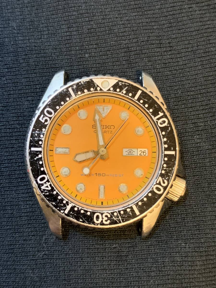 SEIKO クォーツ 150m ダイバー 6458－600A オレンジ 