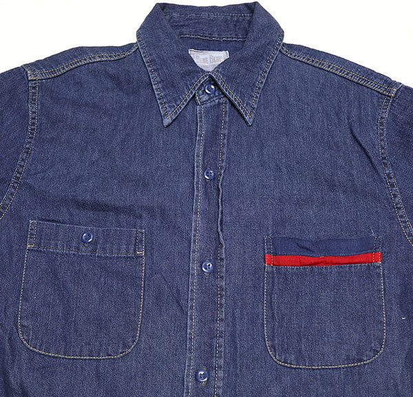 【100%新品，得価】 SS31ハリウッド ランチ マーケットHRMブルーブルーBLUE BLUE古着デニムシャツM半袖シャツ聖林公司インディゴシャツ日本製オールド＆レトロ(半袖シャツ)｜売買されたオークション情報、yahooの 男性用