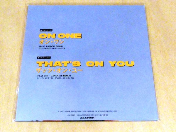 Joyce Wrice / ON ONE / 7inch アナログ 未開封 ジョイス・ライス On