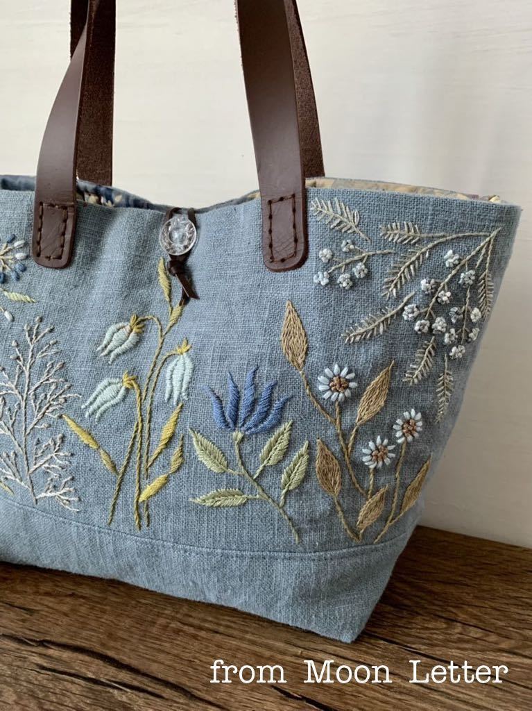 品質保証，得価 ハンドメイド リネン お花の刺繍 ランチトートバッグ(女性用)｜売買されたオークション情報、yahooの商品情報をアーカイブ公開 - オークファン 女性用
