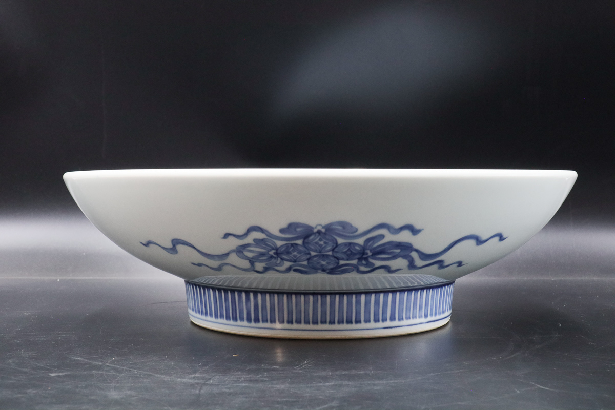 後期鍋島 染付葡萄絵菊花形皿 二点 膾皿 同手図録