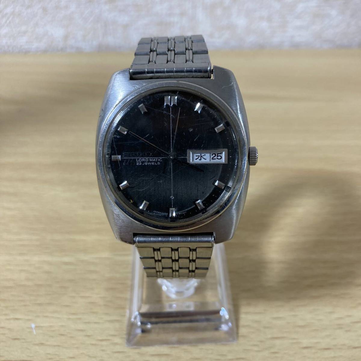 SEIKO セイコー LORDMATIC ロードマチック LM 黒文字盤 23石 5606-8010 