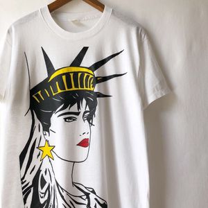 Tシャツ カットソー 半袖 袖なし ライトブラウン ブラック Us古着 自由の女神 Statue Of Liberty オーバーサイズtシャツ Ssiuxowhwo Humanature Ie