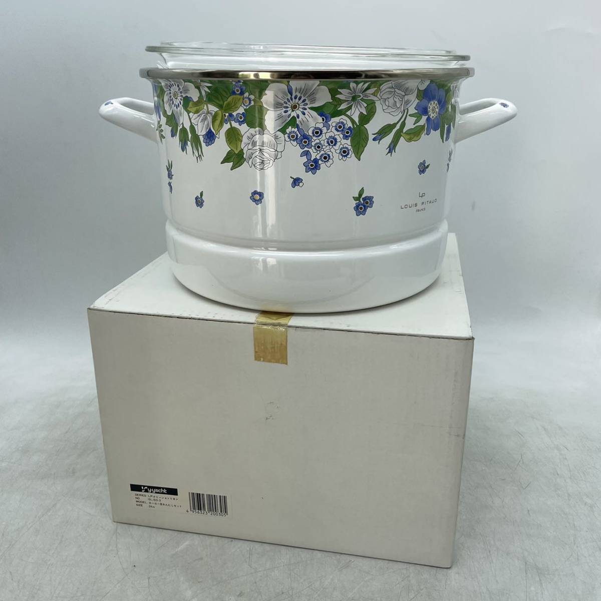 【1円スタート】LOUIS PITAUD ルイピトー LPグリーンオブリヨン GL-60-3 ホーロー茶わんむしセット 昭和レトロ 調理器具 未使用品 DM0711 PITAUD LOUIS ルイピトー 浅型鍋 ホーロー 通販