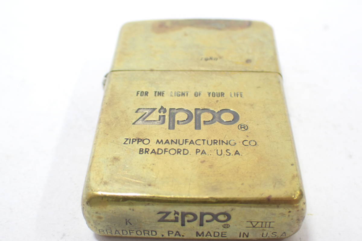 23052【 K ZIPPO VIII 】1992年 ジッポー ビンテージ ゴールドカラー 