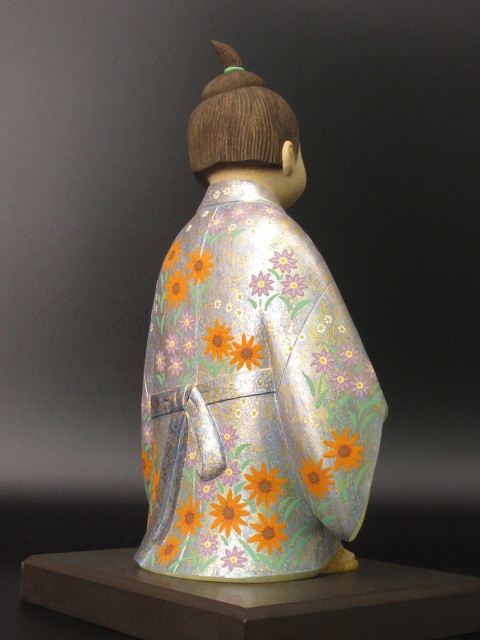 向吉悠睦作 流 木彫彩色置物 H28.5cm 師 松久宗琳・松久 向吉悠睦作 流 木彫彩色置物 H28.5cm 師 松久宗琳・松久