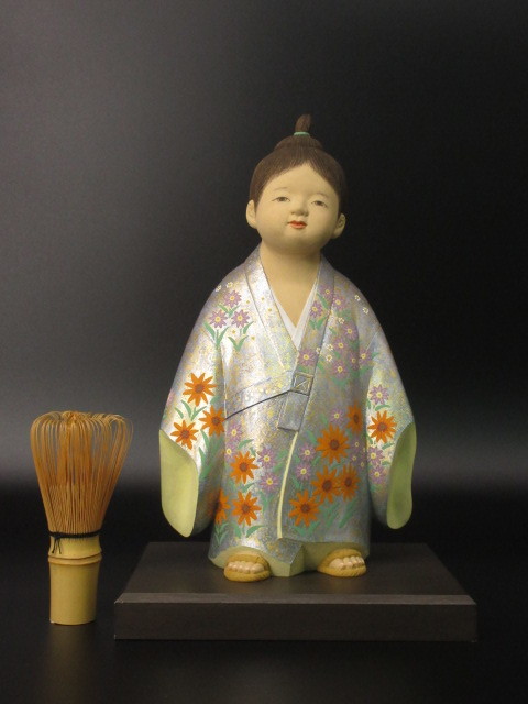 向吉悠睦作 流 木彫彩色置物 H28.5cm 師 松久宗琳・松久 向吉悠睦作 流 木彫彩色置物 H28.5cm 師 松久宗琳・松久